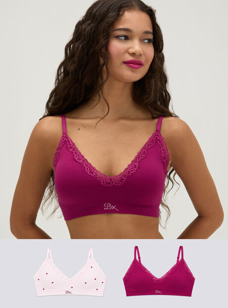 2 pack lace plunge seamless bralettes