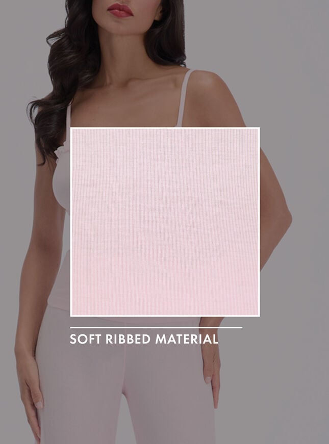 Frill ribbed cami pyjama set