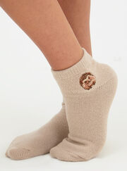 2 pack hedgehog knitted trainer socks