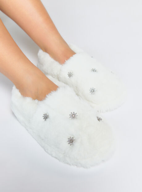Embellished mule slippers