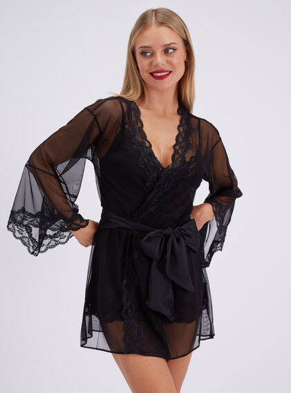Mallory mesh kimono robe