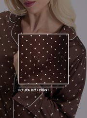 Polka dot satin long pyjama set