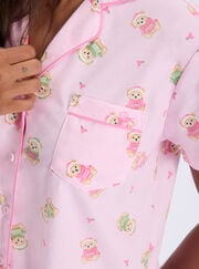 Teddy bear fleece pyjama shorties in a bag
