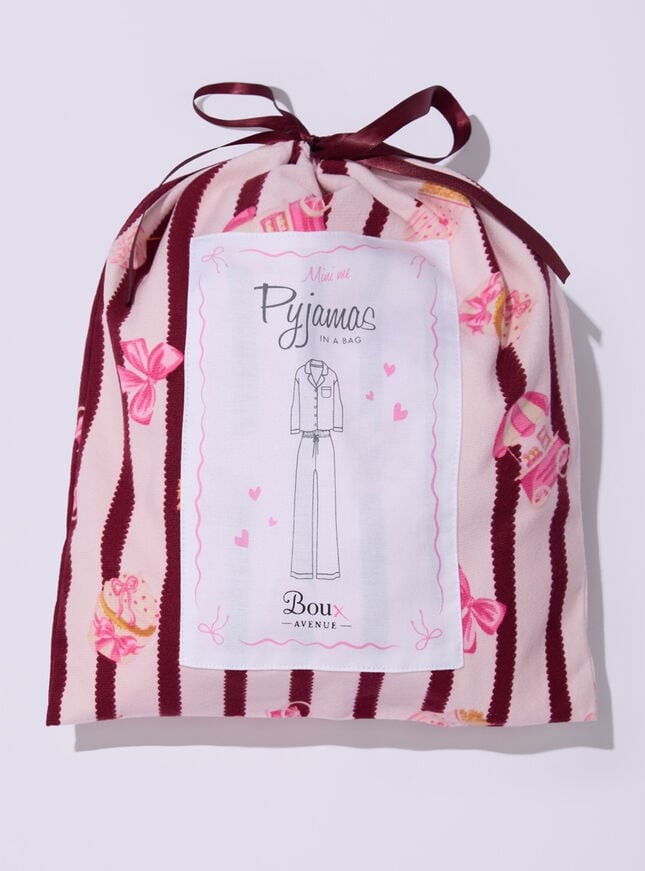 Kids' popcorn club fleece pyjamas in a bag