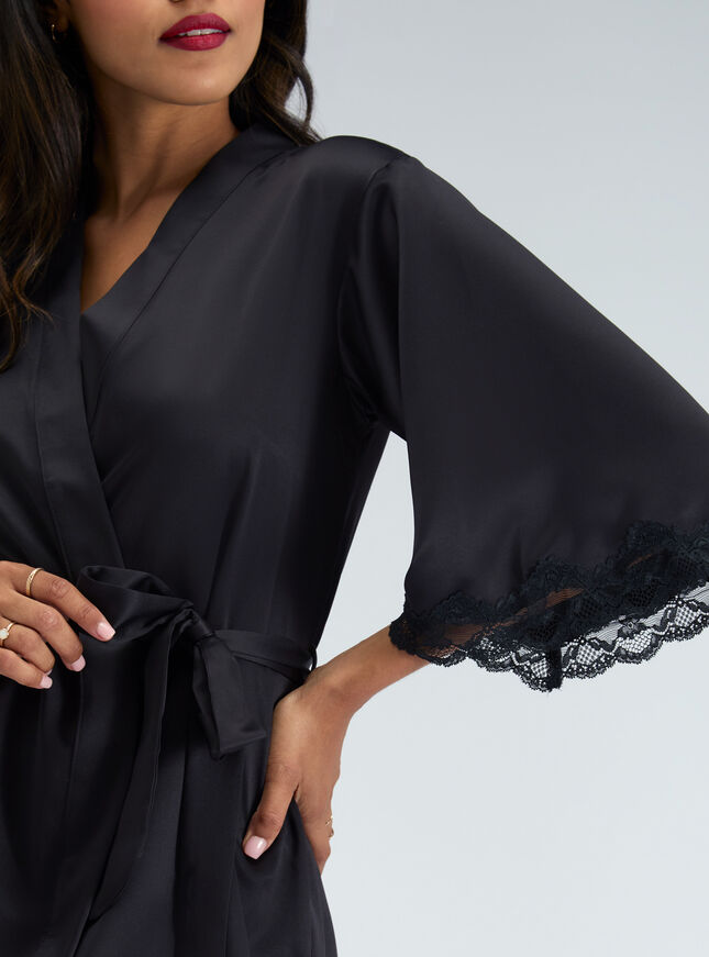 Amelia matte satin short robe