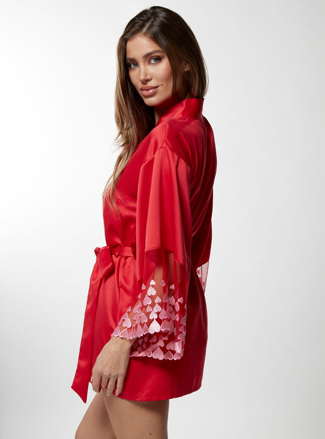 Callie satin heart robe