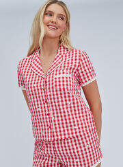 Gingham cotton short pyjama set