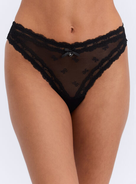 Lottie bow mesh thong