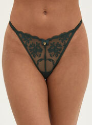 Zoe embroidered thong