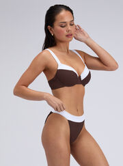 Rivoli picot tanga brazilian bikini bottoms