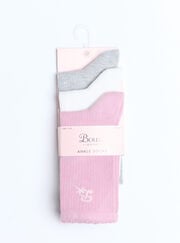 3 pack scallop cotton ankle socks