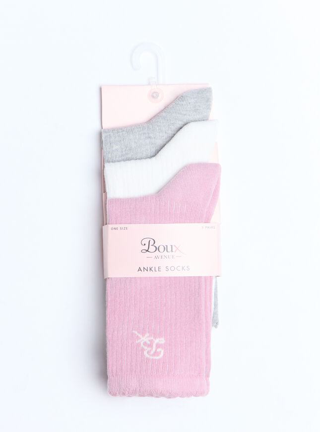 3 pack scallop cotton ankle socks