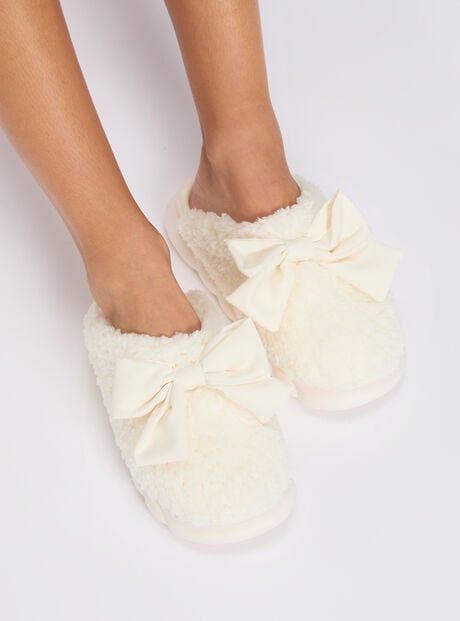 Bow cloud sole mule slippers