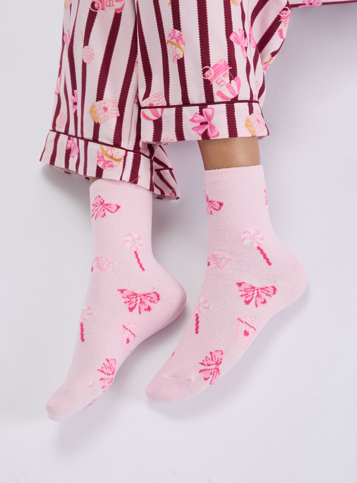 Popcorn club cosy socks | Pink Mix | Boux Avenue USA