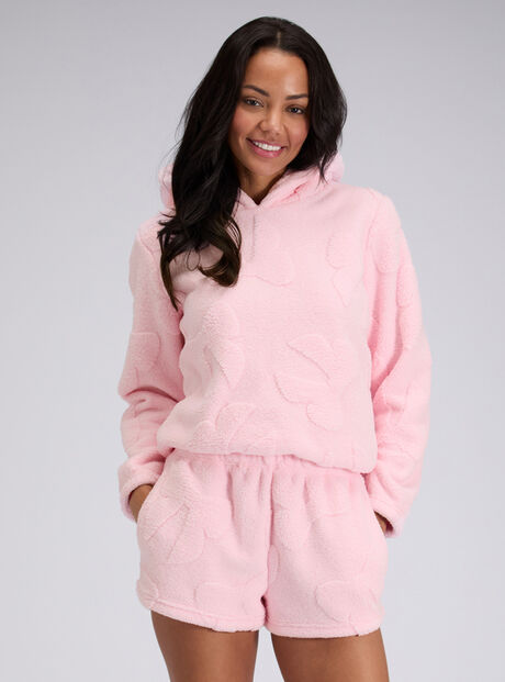 Fluffy bow short lounge set