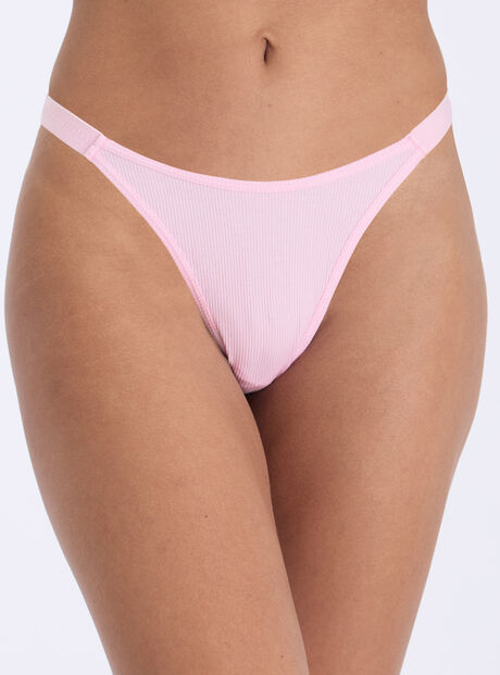 Amiee ribbed high leg thong