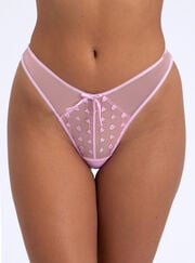 Della embroidered bumless briefs