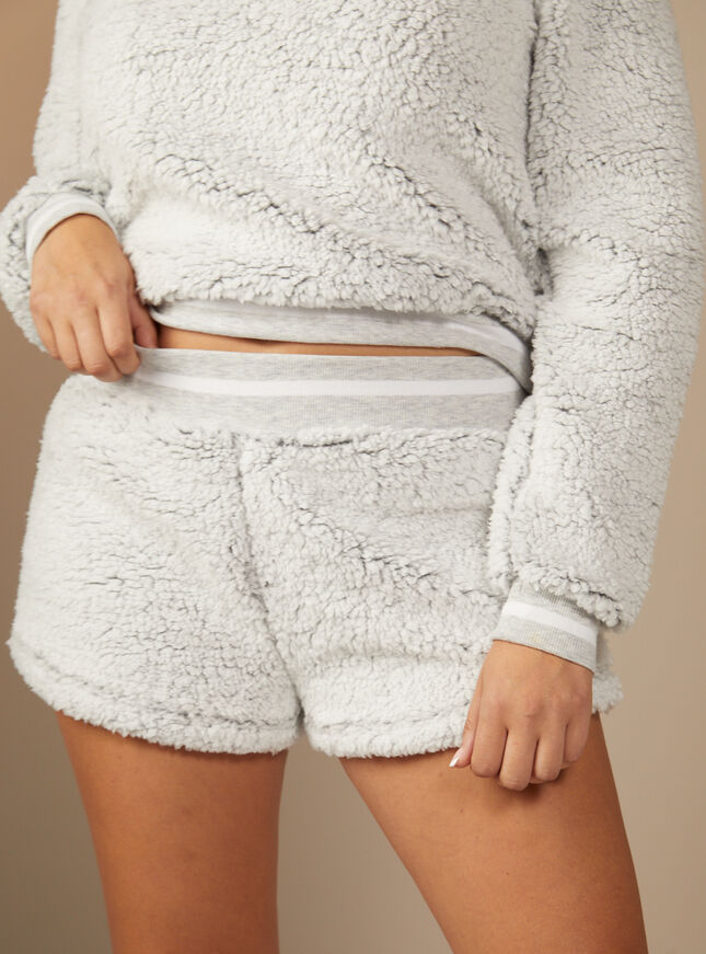 Borg sweatshirt top and shorts set