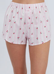 Cherry stripe cotton short pyjamas