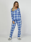 Cobalt blue check cotton pyjamas in a bag