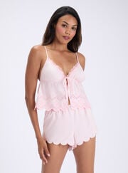 Broderie satin short pyjama set