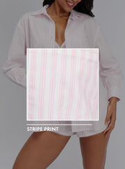 3 piece striped cotton short pyjama set