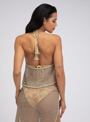 Knitted halterneck beach top