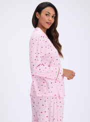 Ditsy heart fleece pyjamas in a bag
