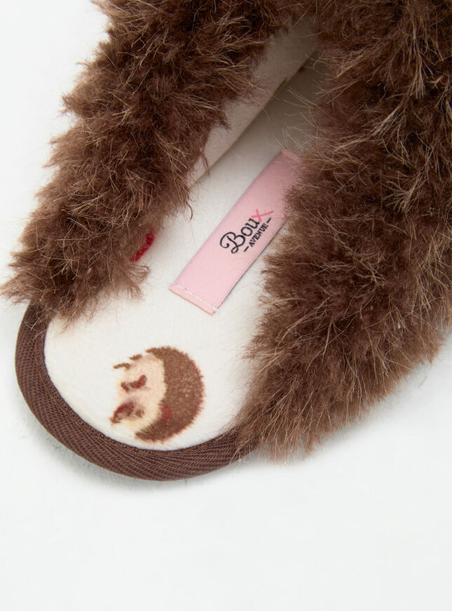 Hedgehog fluffy mule slippers