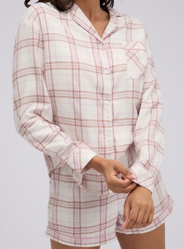 Checked woven short pyjama set