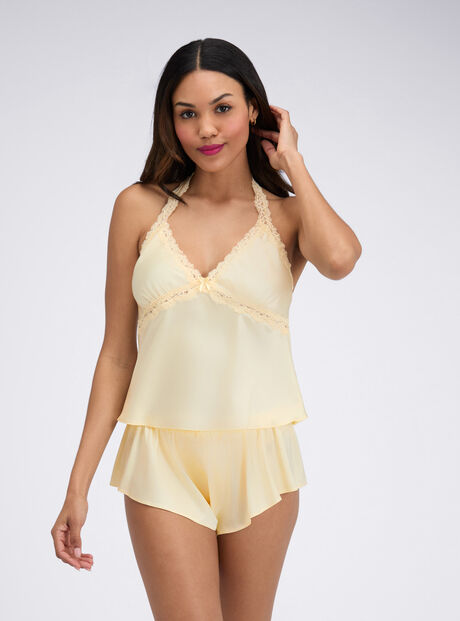 Carly halter satin short pyjama set