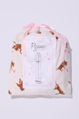 Kids' playful cat fleece pyjamas in a bag