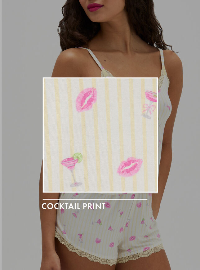 Cocktail striped modal short pyjama set