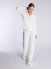 Ribbed modal pyjama top