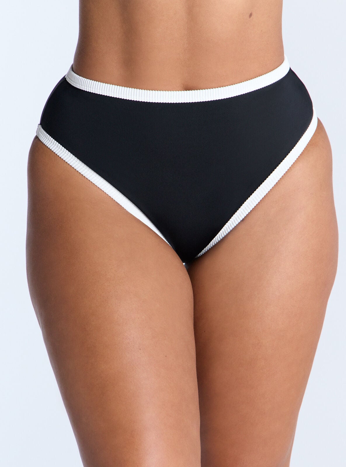 Boux Avenue Mambo high waisted bikini bottoms - Black & White - 08