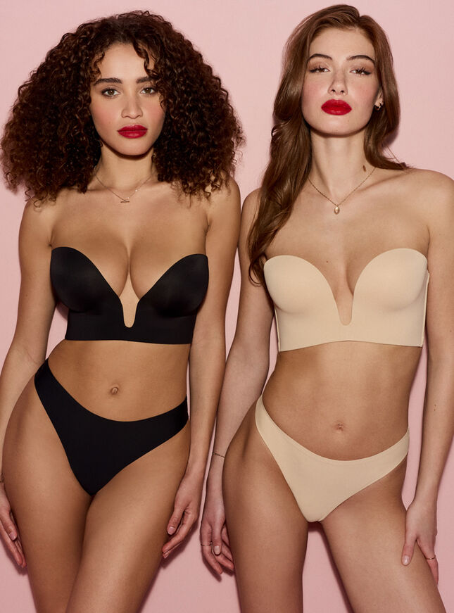 Strapless u-wire microfibre multiway bra