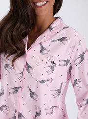 Bubblegum giraffe fleece pyjamas in a bag