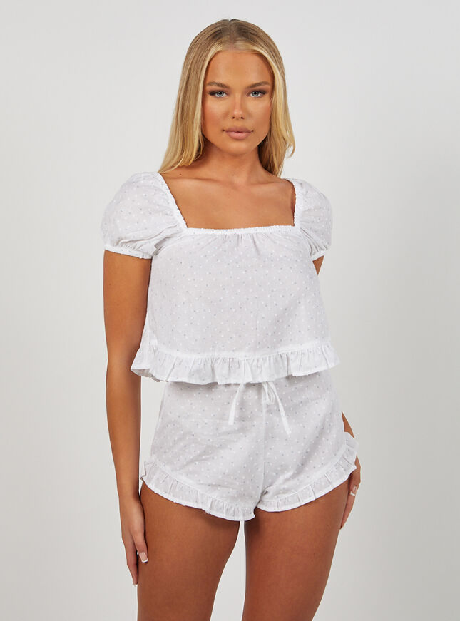 Frill top and shorts set
