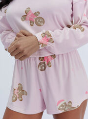 Gingerbread velour short pyjama set