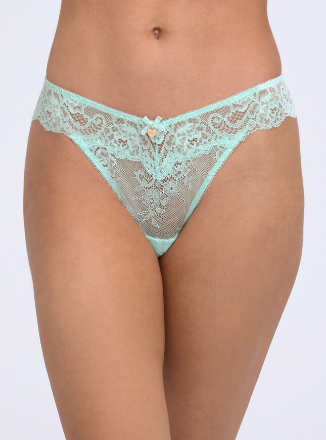Amber lace thong