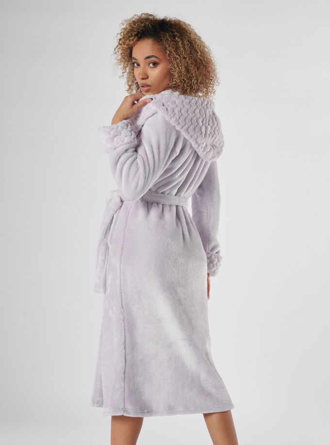 Fluffy heart fur long dressing gown Boux Avenue UK