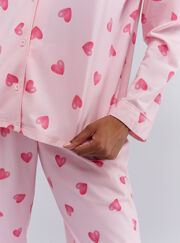 Heart print pyjamas in a bag