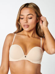 Strapless plunge push up bra