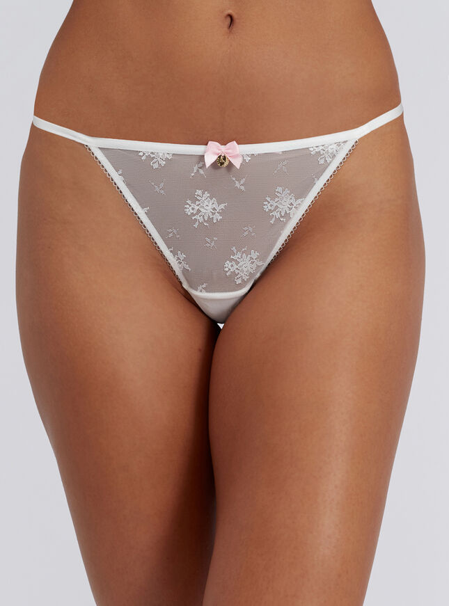 Calla lace thong and garter set