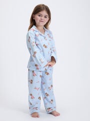 Kids' sausage dog & friends fleece pyjamas in a bag