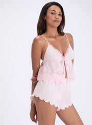 Broderie satin short pyjama set