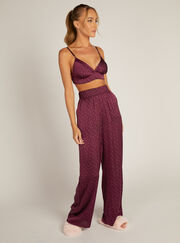 Heart satin trousers
