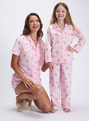 Kids' teddy bear fleece pyjamas in a bag