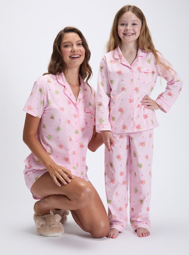 Kids' teddy bear fleece pyjamas in a bag