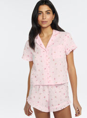 Ditsy rosebud cotton short pyjama set